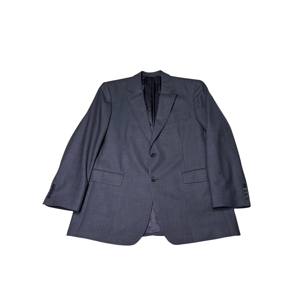 Brooks Brothers 346 Mens 43R Wool Stretch Blazer Grey Blue Glen Plaid Sport Coat